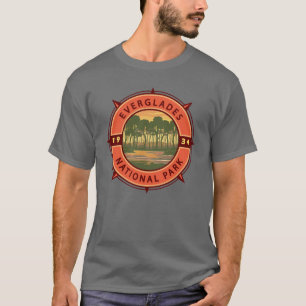 Camiseta Parque nacional Everglades Compass Retro Sunset
