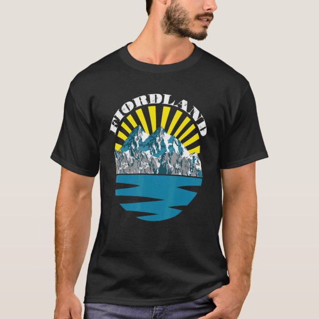 Camiseta Parque nacional Fiordland Nueva Zelanda Senderismo (Anverso)
