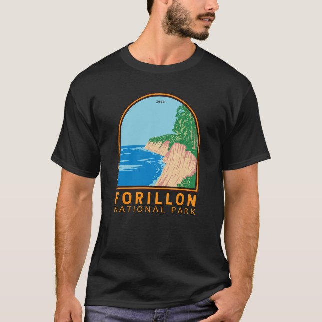 Camiseta Parque nacional Forillon Arte de época de Canadá (Anverso)