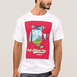 Camiseta parque nacional fuji hakone izu, mapa de japón