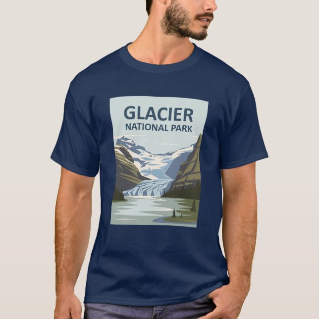 Camiseta Parque nacional Glaciar Arte de Viajes (Anverso)