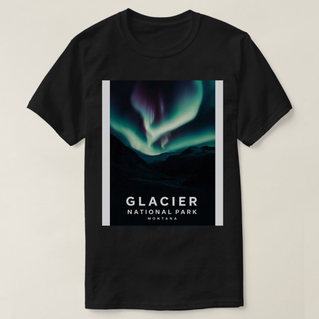 Camiseta Parque nacional Glaciar Aurora Borealis (Diseño del anverso)