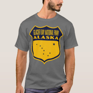 Camiseta Parque nacional Glaciar Bay Alaska Retro Shield Az