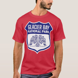 Camiseta Parque nacional Glaciar Bay Retro Bird Shield Blue