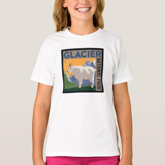 Camiseta Parque nacional Glaciar | Cabra (Anverso)