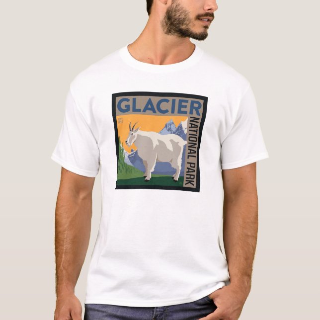 Camiseta Parque nacional Glaciar | Cabra (Anverso)