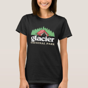 Camiseta Parque nacional Glaciar Camping de Tiendas Retro