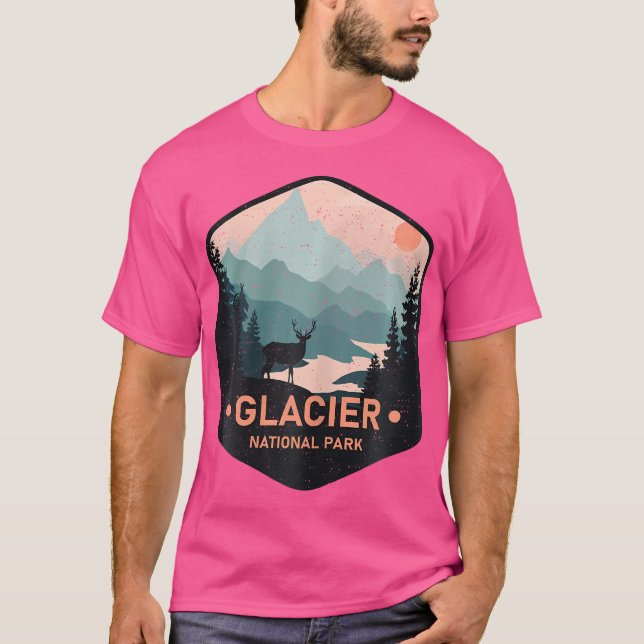 Camiseta Parque nacional Glaciar Camping Montana Deer (Anverso)