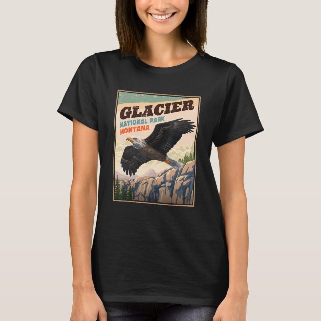 Camiseta Parque nacional Glaciar Eagle Vintage Look (Anverso)