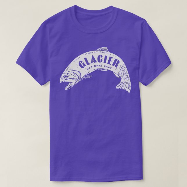 Camiseta Parque nacional Glaciar Fish Tan (Diseño del anverso)