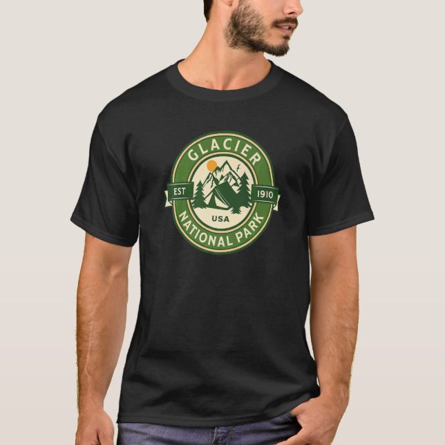 Camiseta Parque nacional Glaciar Montana Hike Camp al aire  (Anverso)