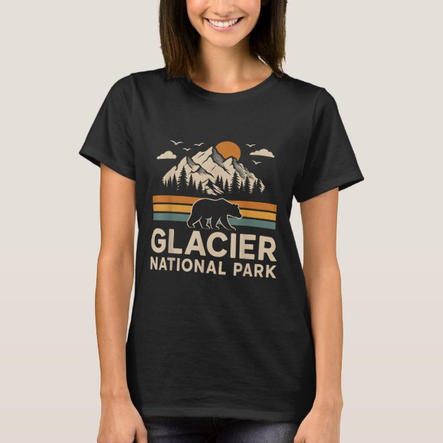 Camiseta Parque nacional Glaciar Montana Senderismo al aire (Anverso)