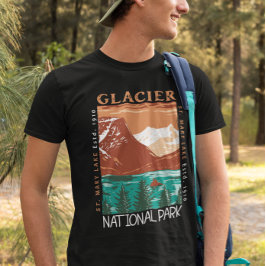 Camiseta Parque nacional Glaciar Montana Vintage con proble