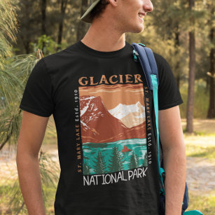 Camiseta Parque nacional Glaciar Montana Vintage con proble