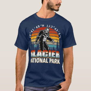 Camiseta Parque nacional Glaciar Pie Grande con GPS Ubicaci