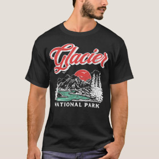 Camiseta Parque Nacional Glaciar Retro Montañas de los 80