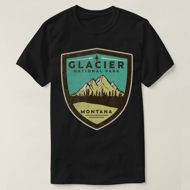 Camiseta Parque nacional Glaciar Retro Montañas Montana Mal (Diseño del anverso)