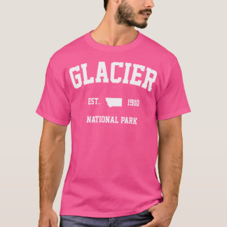 Camiseta Parque nacional Glaciar Retro Senderismo Montana E