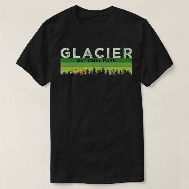 Camiseta Parque nacional Glaciar Retro Vintage (Diseño del anverso)