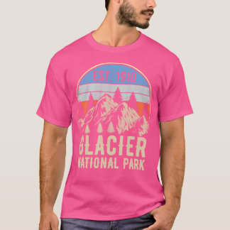 Camiseta Parque nacional Glaciar Retro Vintage Sunset Monta