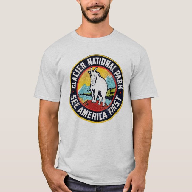 Camiseta Parque nacional Glaciar Ver América Primero (Anverso)