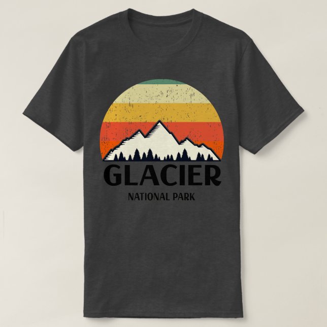 Camiseta Parque nacional Glaciar Vintage (Diseño del anverso)