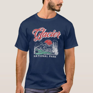 Camiseta Parque Nacional Glaciar Vintage De Las Montañas Re