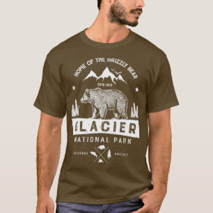 Camiseta Parque nacional Glaciar Vintage Montana Bear Men W