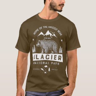 Camiseta Parque nacional Glaciar Vintage Montana Bear Men W