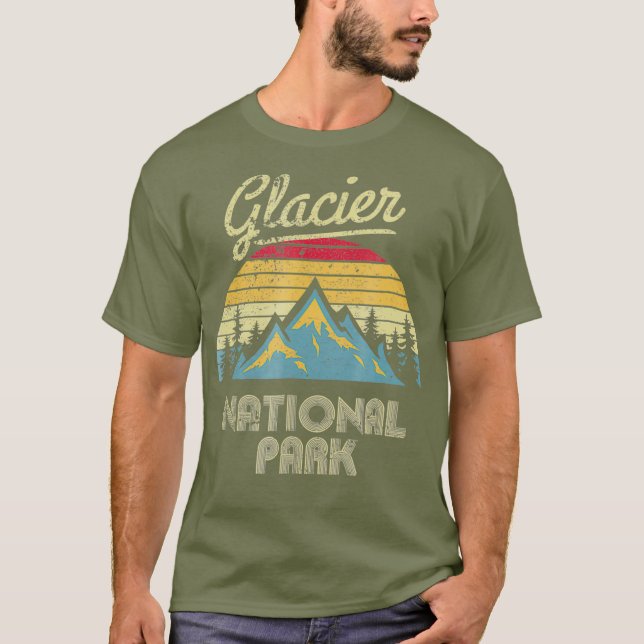 Camiseta Parque nacional Glaciar Vintage Retro (Anverso)