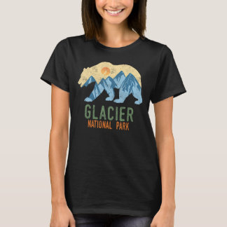 Camiseta Parque nacional Glaciar Vintage Retro Montana Bear