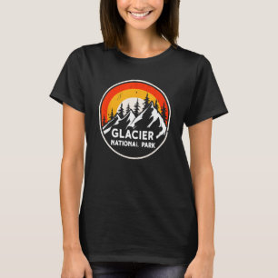 Camiseta Parque nacional Glacier Árboles de montaña y acamp