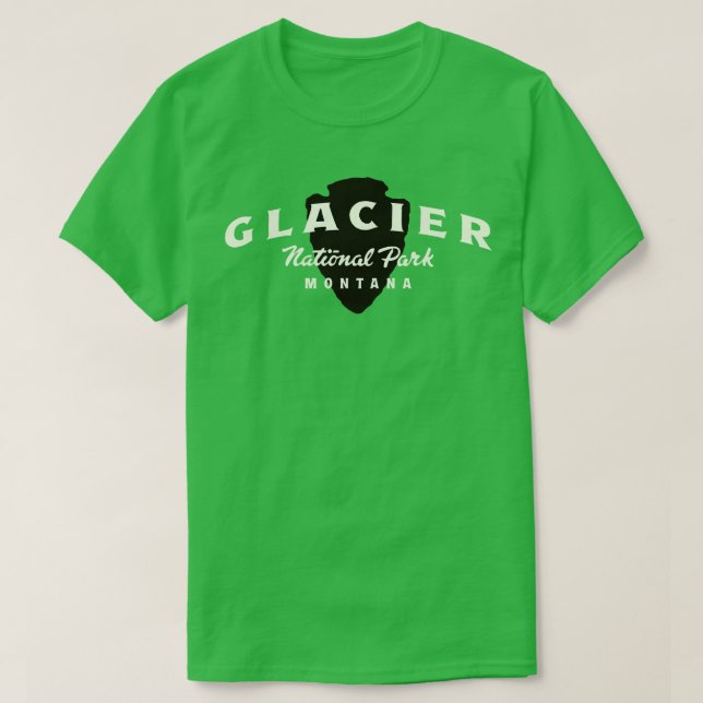 Camiseta Parque nacional Glacier Arched Text Tan (Diseño del anverso)