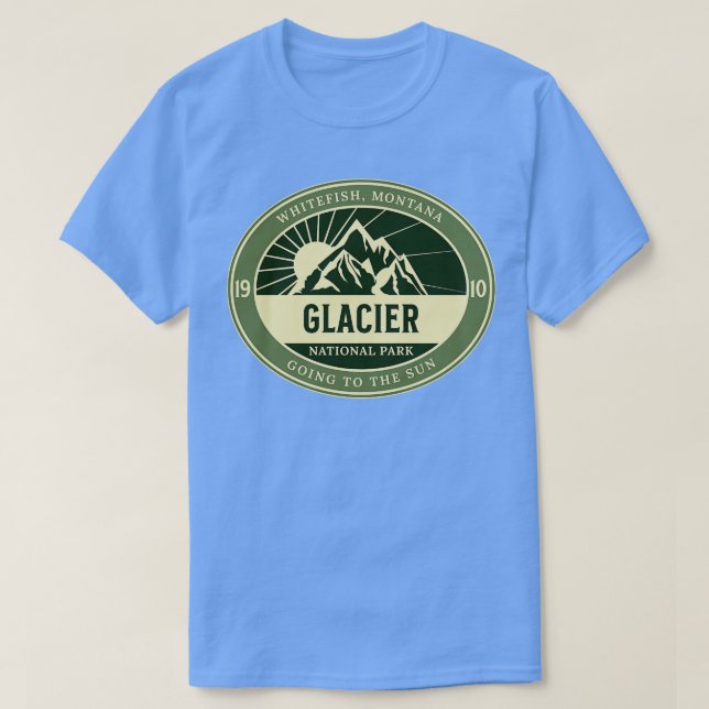Camiseta Parque nacional Glacier Est 1910 Pescado blanco Mo (Diseño del anverso)