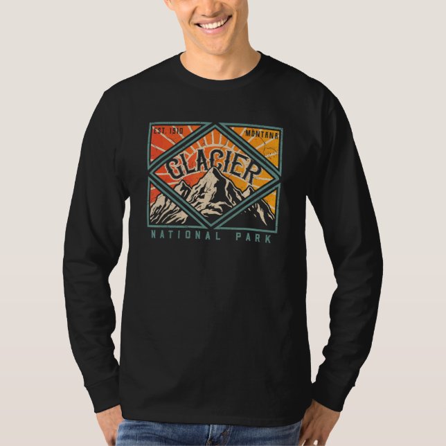 Camiseta Parque nacional Glacier Montana Montañas Exploraci (Anverso)
