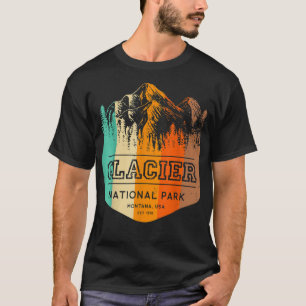 Camiseta Parque nacional Glacier Montañas Campi Retro