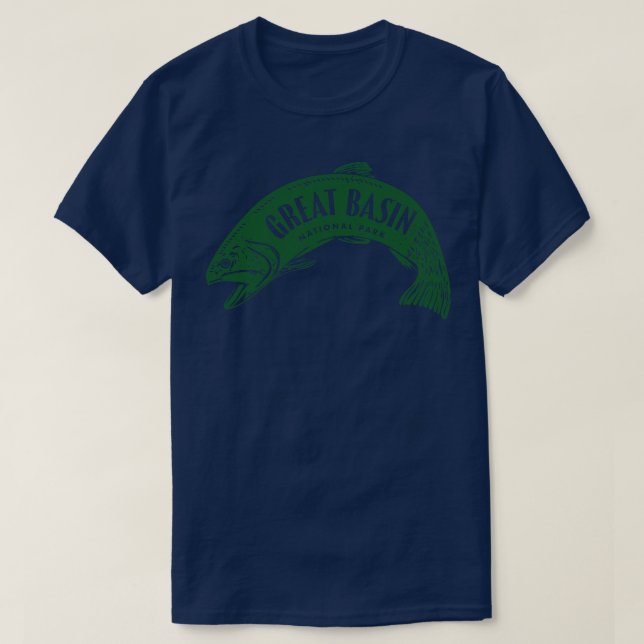 Camiseta Parque nacional Gran Cuenca Pescado Verde (Diseño del anverso)