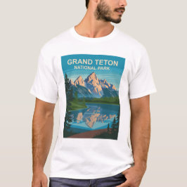 Camiseta Parque nacional Gran Teton Paisaje Arte de viajes