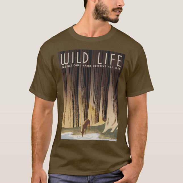 Camiseta Parque nacional Gran Vida Silvestre Vintage Retro (Anverso)