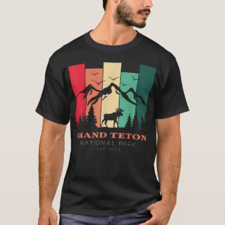 Camiseta Parque Nacional Grand Teton Vintage para Senderism