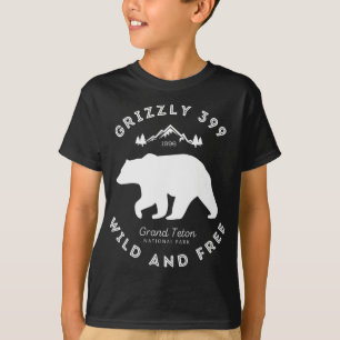 Camiseta Parque nacional Grizzly 399 Wild & Free Grand Teto