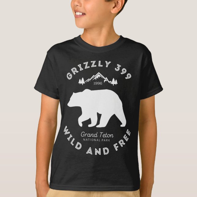 Camiseta Parque nacional Grizzly 399 Wild & Free Grand Teto (Anverso)