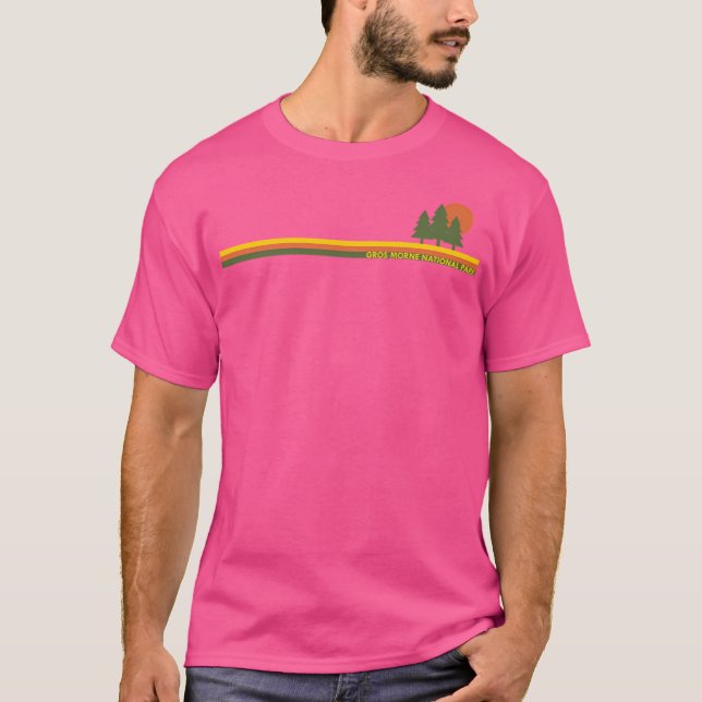 Camiseta Parque nacional Gros Morne Pine Trees Sun (Anverso)