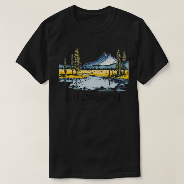 Camiseta Parque nacional Guay Yellowstone Hip Watercolor G (Diseño del anverso)