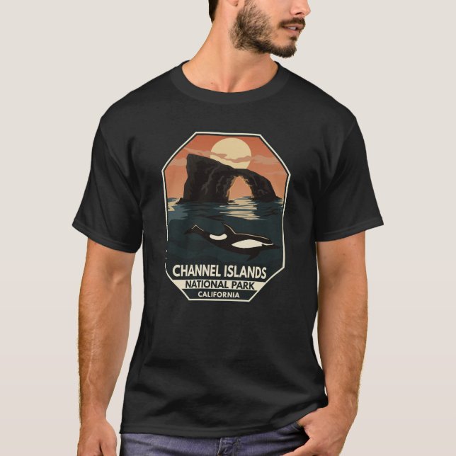 Camiseta Parque nacional Islas del Canal Dolphin Retro Embl (Anverso)