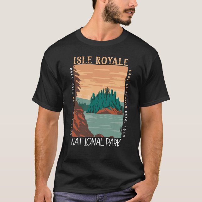 Camiseta Parque nacional Isle Royale Lago Superior (Anverso)