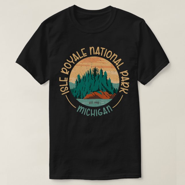 Camiseta Parque nacional Isle Royale Michigan Camisas Moose (Diseño del anverso)