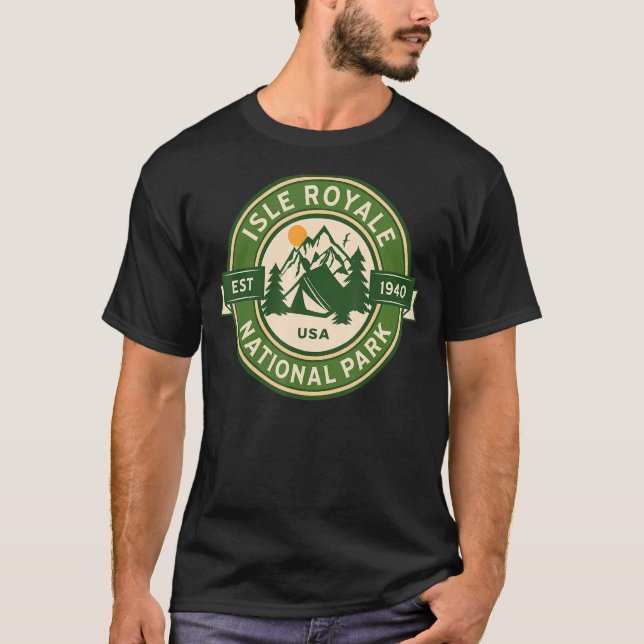 Camiseta Parque nacional Isle Royale Michigan Hike Camp Out (Anverso)