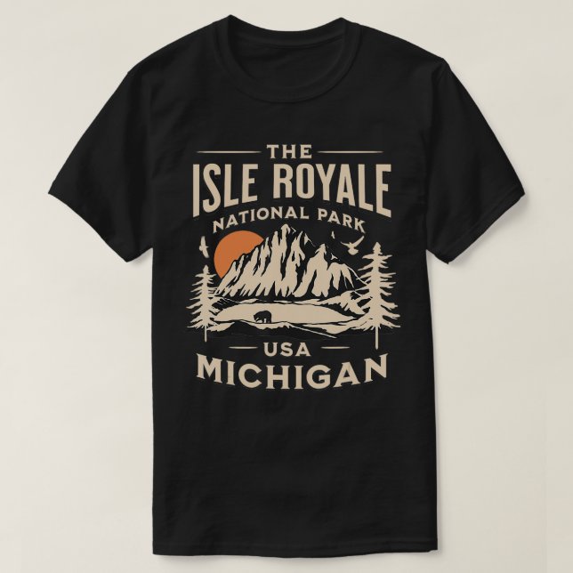 Camiseta Parque nacional Isle Royale Michigan Senderismo fu (Diseño del anverso)