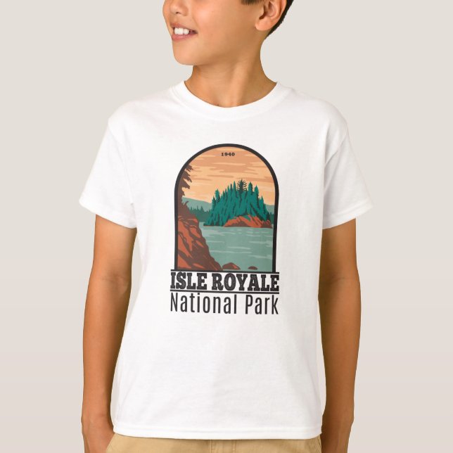 Camiseta Parque nacional Isle Royale Michigan Vintage T-Shi (Anverso)